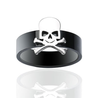 Stainless Steel Classic Silver Skull Ring - designfullprint
