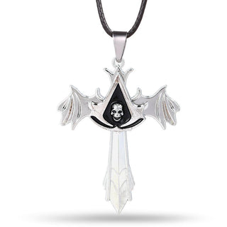Alloy Cross Shape Skull Pendant Necklace