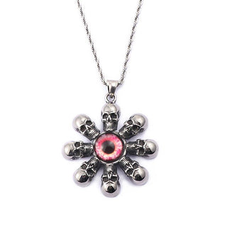 Punk Skull with Eyes Shape Pendant Necklaces - designfullprint