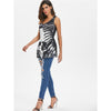 Skull Print Lace Panel Tank Top - designfullprint