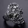 Punk Style Flower Skull Biker Ring