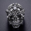 Punk Style Flower Skull Biker Ring