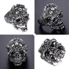 Punk Style Flower Skull Biker Ring