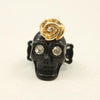 Gemstones Black Skull Flower Ring