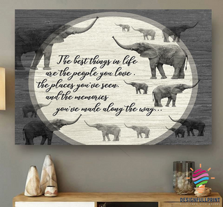 Gift For Elephant Lover Family Elephant Best Thing In Life Canvas Art and Poster CM