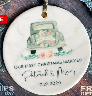 Our First Married Ornament LH