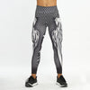High Waist Honeycomb Skull Wings Sexy Fashion  Women Fitness Leggings