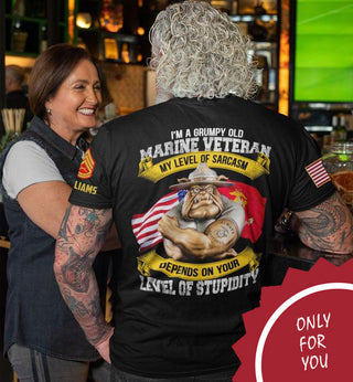 Gift For Veteran Lover Im A Grumpy Old Marine Veteran Tshirt LH