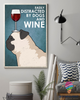 Pug Dog And Wine Canvas Art and Poster CM Gifts For Dog Lovers