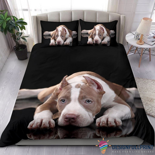 Pit Bull Dog Black Sleeping Bedding Set CH Gifts For Dog Lovers