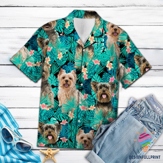 Yorkshire Terrier Tropical Hawaii Button Shirt CM Gifts For Dog Lovers