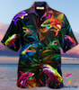 Colorful Shark Hawaii Button Shirt CM Gifts For Dog Lovers