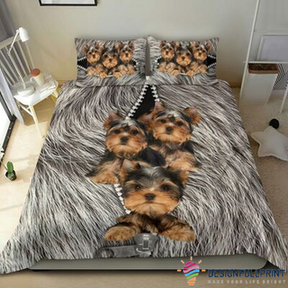 Zipped Yorkshire Dogs Sleeping Bedding Set CH Gifts For Dog Lovers
