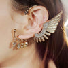 Rhinestone Wing Skulls Ear Cuff Clip for Left Ear - designfullprint