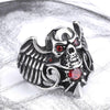 Cubic Zirconia Punk Biker Skull Stone Ring