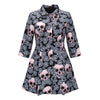 Elegant Pink Rose  Mid-long Skull Trendcoat - designfullprint