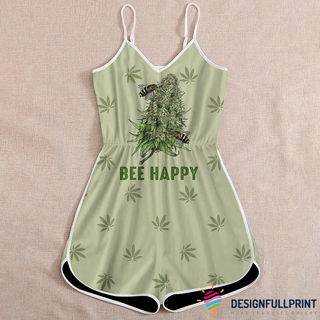 Pot Leaf Romper Bee Romper Rompers For Women LH  Gift For Hippie Summer Rompers