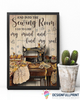 Vintage Sewing Room I Find My Soul Soul And Love Sewing Knit Yarn Canvas Art and Poster CM