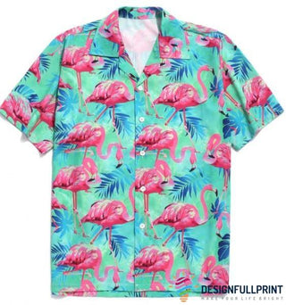 Flamingo Hawaiian Shirt LH Aloha Shirt Hawaiian Outfit For Men Flamingo Gifts