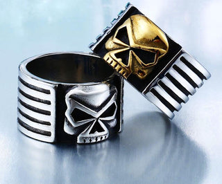 Men's Punk Biker Motorcycle Skull Skeleton Ring