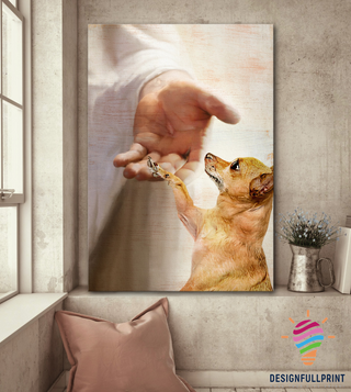 Gift For Christian Love Chihuahua Jesus Canvas Art and Poster CM Gifts For Dog Lovers