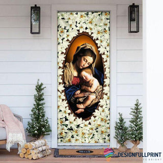 White Lily Of The Blessed Trinity Door Cover LH