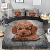 Brown Puppies Poodle Sleeping Bedding Set CH Gifts For Dog Lovers