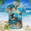 Beach Tropical Bigfoot Hawaii Button Shirt CM Gifts For Dog Lovers