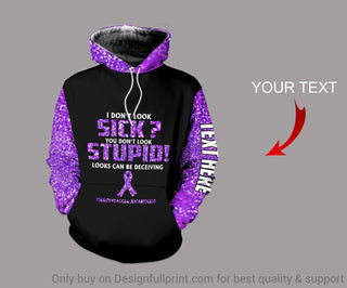 Purple Fibromyalgia Awareness US Unisex Size Hoodie