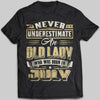 Never Underestimate An Old Lady Born In July T-shirt - designfullprint