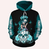 White Teal Cervical Cancer Awareness Zipup Hoodie T-shirt Sweatshirt