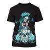Skull Gift Fight Like A Warrior™ White Teal Cervical Cancer Sugar Skull Girl Awareness Hoodie