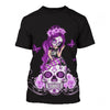Skull Gift Purple Ribbon Light Purple Lupus Awareness Sugar Skull Zipup/ Pullover Hoodie T-shirt Sweatshirt