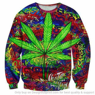 Pot Head Tie Die Stoner Sweater HG