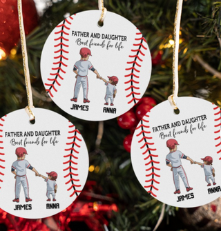 Gift For Dad Baseball Father And Daughter Ornament LH