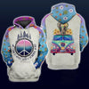 Gift For Elephant Lover Gift For Hippie Hippie And I Think To Myself What A Wonderful World Elephant Car Peace Unisex Hoodie CH