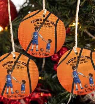 Gift For Dad Basketball Father And Son Ornament LH