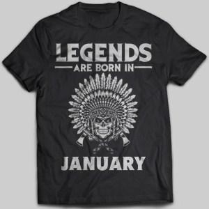 Legends Are Born In January Native American T-shirt