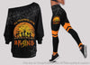 Gift For Teacher Halloween Hands All Teachers Love Brains Off Shoulder Long Sleeves Top and Leggings Set