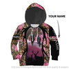 Gift For Hunting Lover Gift For Dad Pink Deer Hunting Dad And Son Personalized Adult and Kid Hoodie Set Unisex Size LH dadson