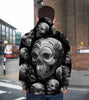 Black and White 3D Skull Illustration Unisex Hoodie, Long-sleeve, Tee, Zip up 026