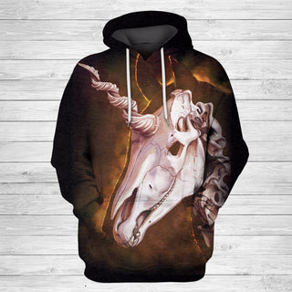 Unicorn Skull 3D Unisex Hoodie 021 - designfullprint