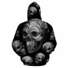 Black and White 3D Skull Illustration Unisex Hoodie, Long-sleeve, Tee, Zip up 026 - designfullprint