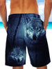 Wolf Snow Forest Ultra-light Drawstring Shorts for Men 002 - designfullprint
