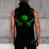 3D Skull Evil Sleeveless Zip Hoodie 002 - designfullprint