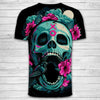 3D Sugar SKull Floral Bird Unisex T-Shirt 021 - designfullprint