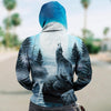 New Fashion Zip Up Hoodies - Howling Wolves and the Moon 002 - designfullprint