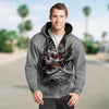 3D Skull Warrior Unisex Zip Up Hoodie 010 - designfullprint