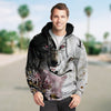 New Fashion Zip Up Hoodies - Black and White Wolves 008