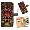 Cell Phone Wallet Case for Universal Models - Fire Rescue FireFighter